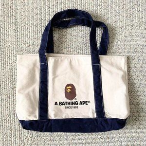 A bathing ape bape canvas off white tote shoulder bag